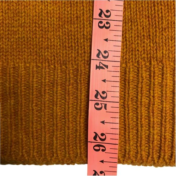 TAILTEANN Ireland Vintage Lambswool Turtleneck Sweater L Mustard Cozy 90's Retro - Picture 7 of 7